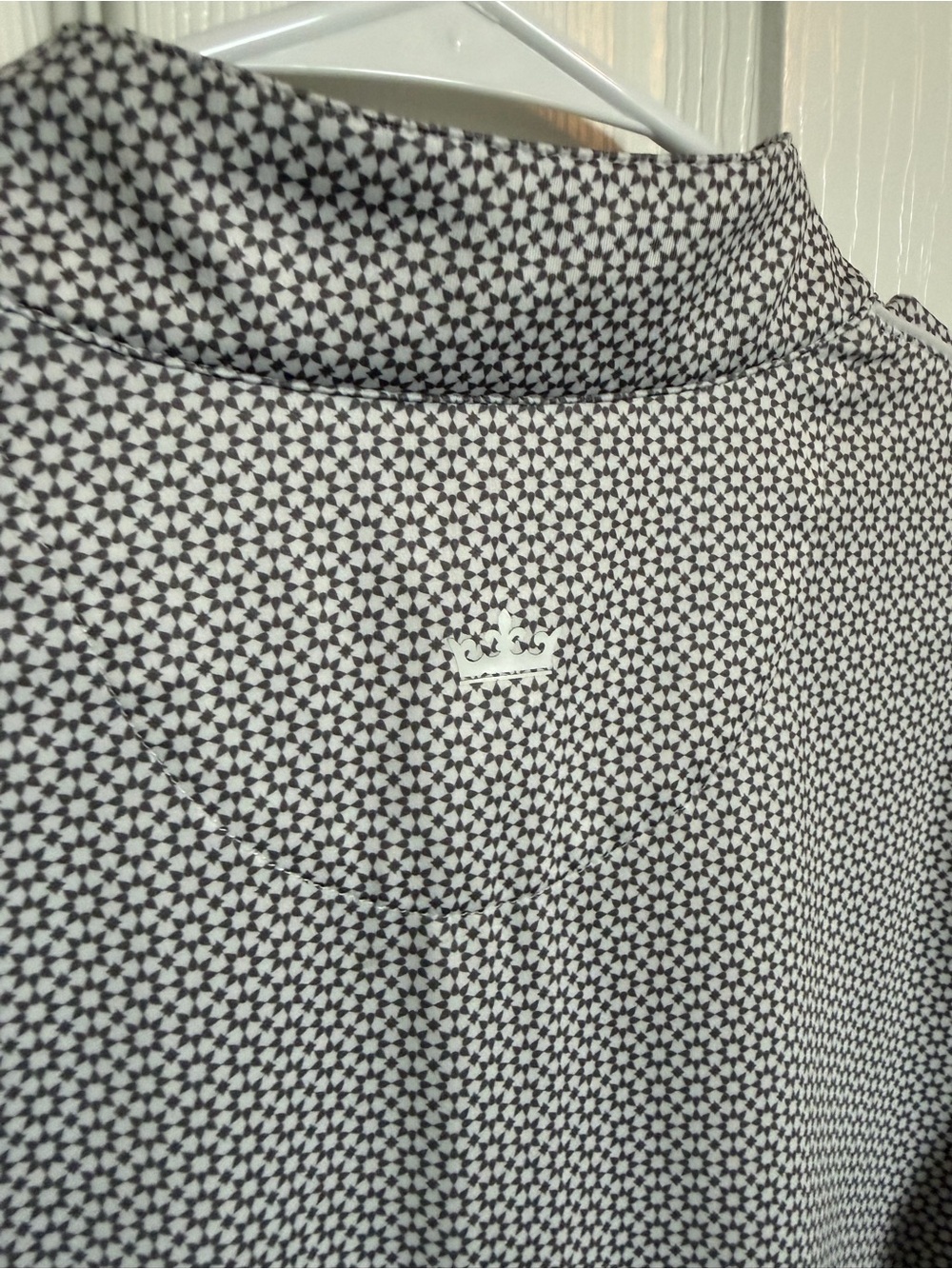 Peter Millar Light Gray Micro-Pattern Quarter-Zip Performance SPF Pullover M - Picture 5 of 5